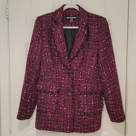 Karl Lagerfeld Jackets & Blazers - KARL LAGERFELD PARIS TWEED DOUBLE-BREASTED BLAZER SZ 10